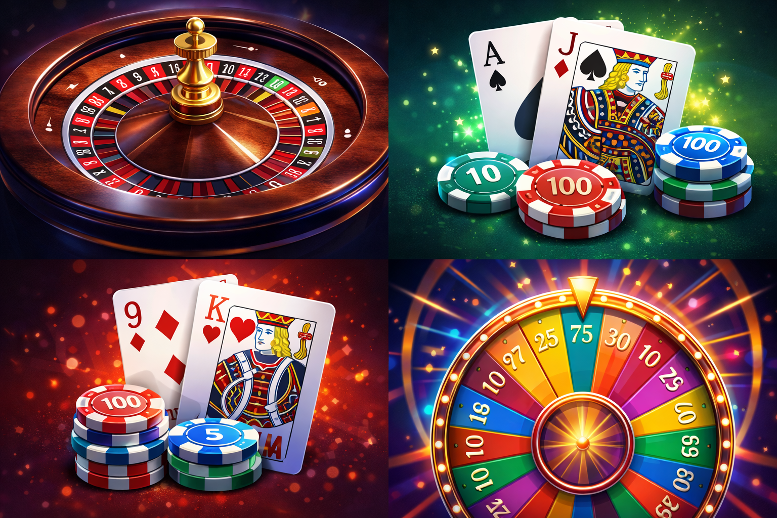 Іконки основних live-ігор: рулетка блекджек баккара та ігрові шоу